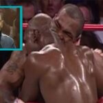 Mike Tyson biting off Evader Holyfield's ear.
