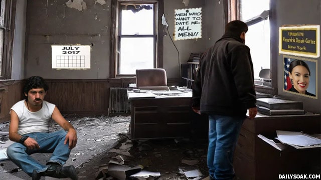 Illegal aliens squatting inside AOC's New York district office.