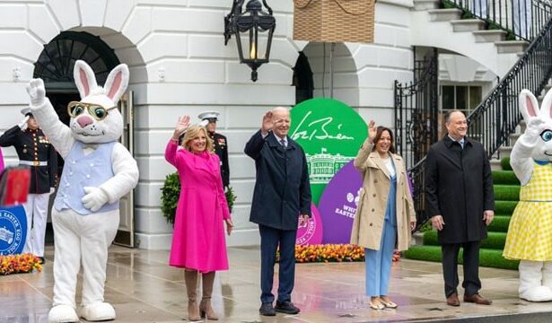 Joe Biden with Easter Bunnies at White House.