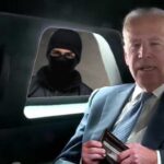 Joe Biden sitting inside a limousine at a Philadelphia Wawa.