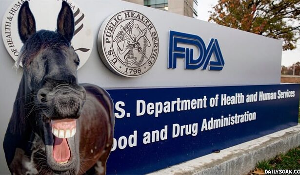 Horse in front of FDA building in Ivermectin story.