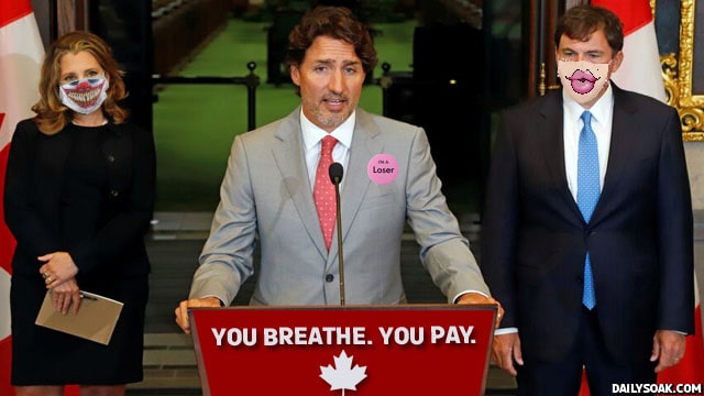 Justin Trudeau giving a speech to Canadians on new carbon tax.