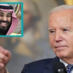 Joe Biden pointing his finger at Saudi Arabia prince telling him "don't."