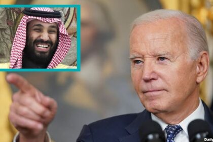 Joe Biden pointing his finger at Saudi Arabia prince telling him "don't."