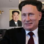 Vladimir Putin and Kim Jong Un inside hair salon in North Korea.