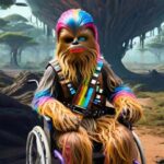 Star Wars: The Acolyte Wookie sitting in a wheelchair.