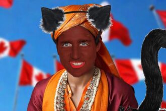 Justin Trudeau dressed in blackface and wearing a Hindu outfit for Canadian Multiculturalism Day.