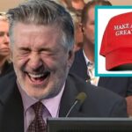 Democrat Alec Baldwin laughing in court during his Rust shooting case.