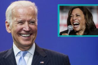 Joe Biden endorsing Kamala Harris for president.