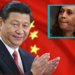 China President Xi Jinping applauding Vice President Kamala Harris.