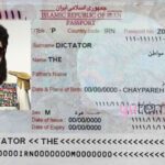 Parody Iranian passport found by Secret Service.