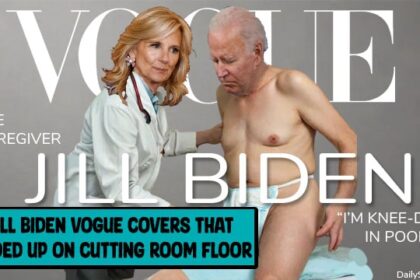 Jill Biden Vogue magazine cover parody.