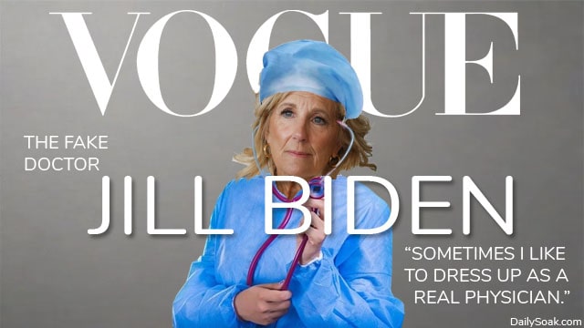 Jill Biden Vogue magazine cover parody.