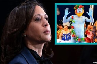 Kamala Harris watching Olympics opening ceremony.