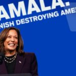 Kamala Harris on the campaign trail with her new slogan.