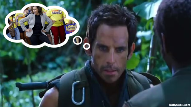 Ben Stiller in Trop Thunder during full retard scene.