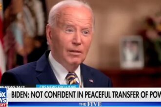 Joe Biden giving interview on Fox News about Donald Trump.