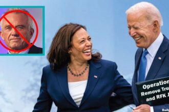 Democrat party Joe Biden and Kamala Harris removing RFK Jr. from New York ballot.