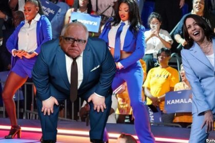 Megan Thee Stallion twerking with Tim Walz at Kamala Harris rally.