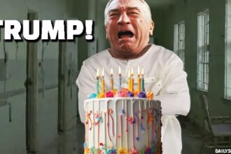 Robert De Niro thinking about Donald Trump on his birthday.