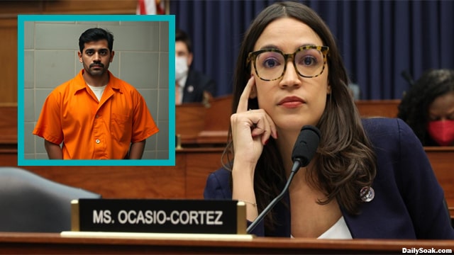 AOC sitting in Congress discussing the Venezuelan gangs in Colorado.