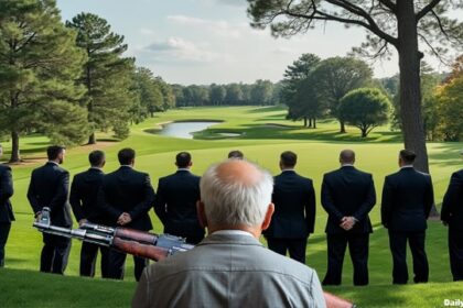 Secret Service watching Donald Trump on golf course near shooter.