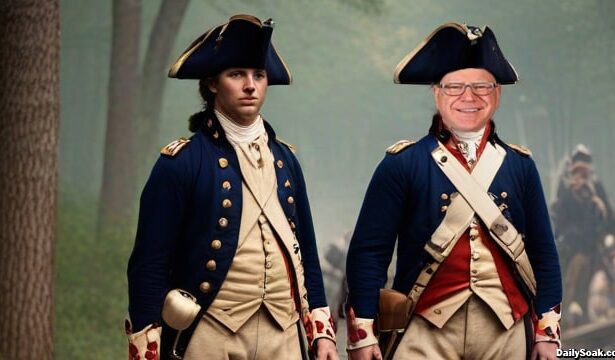 Tim Walz wearing a military uniform as stolen valor.