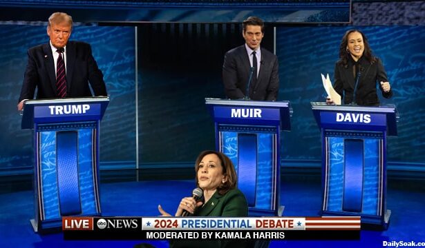 Presidential debate between Donald Trump and Kamala Harris on ABC.