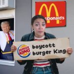 AOC boycotting the McDonald's where Donald Trump worked.