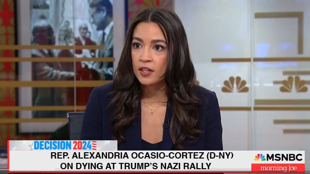 AOC on MSNBC discussing Donald Trump's Madison Square Garden rally.