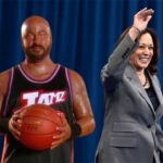 Kamala Harris next to Jimmy Kimmel in blackface.