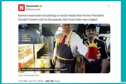 Newsweek article about Donald Trump working at McDonald's.