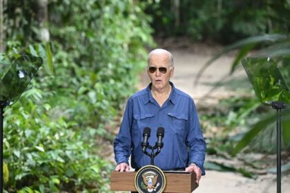 Joe Biden in the Brazilian Amazon rainforest.