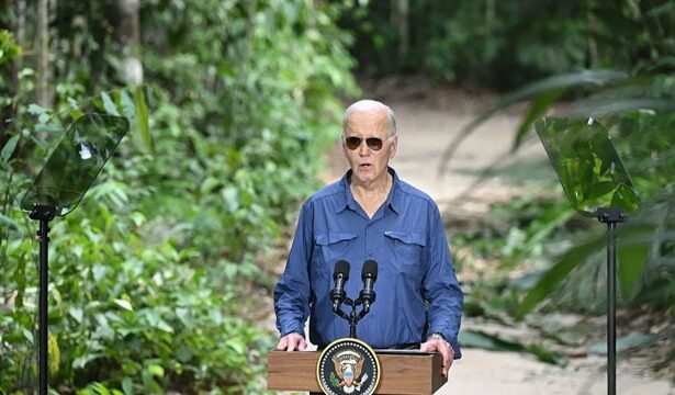 Joe Biden in the Brazilian Amazon rainforest.