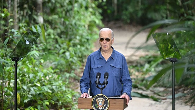 Joe Biden in the Brazilian Amazon rainforest.