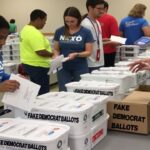 California poll workers counting 2024 presidential election ballots.