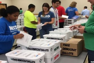 California poll workers counting 2024 presidential election ballots.