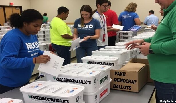 California poll workers counting 2024 presidential election ballots.