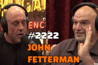 John Fetterman taking Kamala Harris' place on the Joe Rogan podcast.