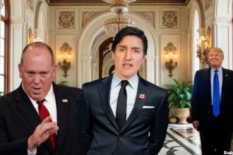 Tom Homan arresting illegal alien Justin Trudeau inside Donald Trump's Mar-a-Lago.