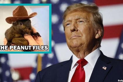 Donald Trump and Peanut the squirrel.