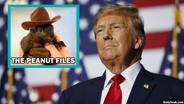 Donald Trump and Peanut the squirrel.