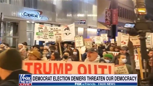 Democrat voters protesting Donald Trump's election win.