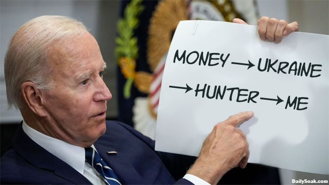 Joe Biden on Ukraine money laundering after pardoning son Hunter.