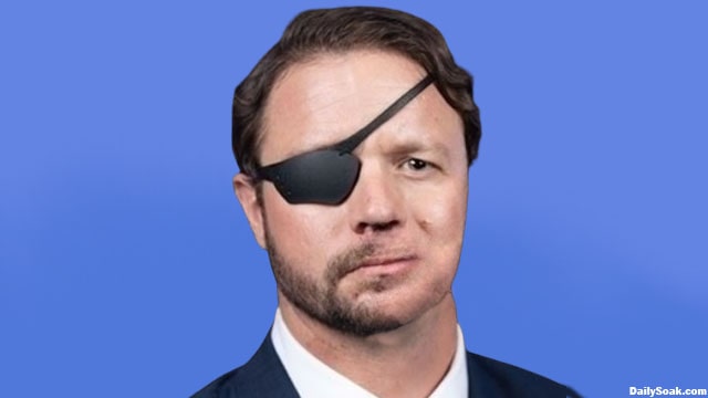 Dan Crenshaw with half his beard shaved.