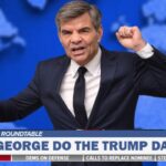 ABC News host George Stephanopoulos doing the Donald Trump dance.