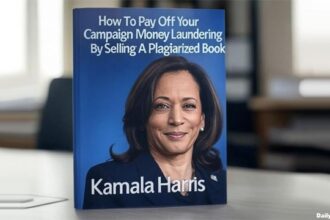 Kamala Harris new book sitting on a desk.