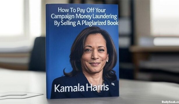Kamala Harris new book sitting on a desk.