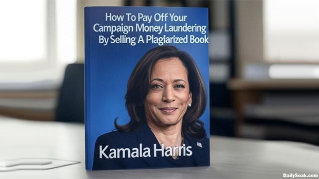 Kamala Harris new book sitting on a desk.