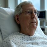 Mitch McConnell in a hospital bed after his fall.